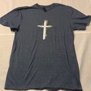 Gildan Heather Blue Cross Graphic Tee